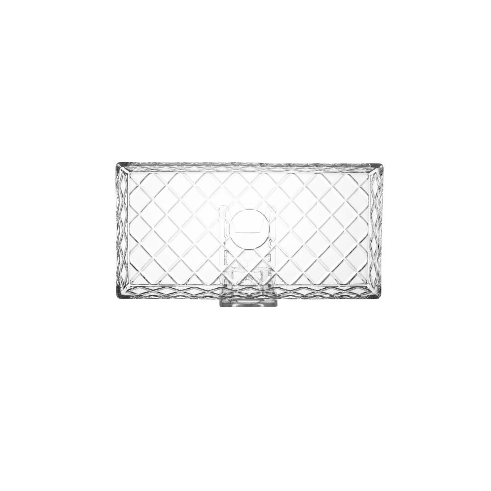 صحن تقديم زجاج مستطيل مكعبات مقاس  17.5*14 سم