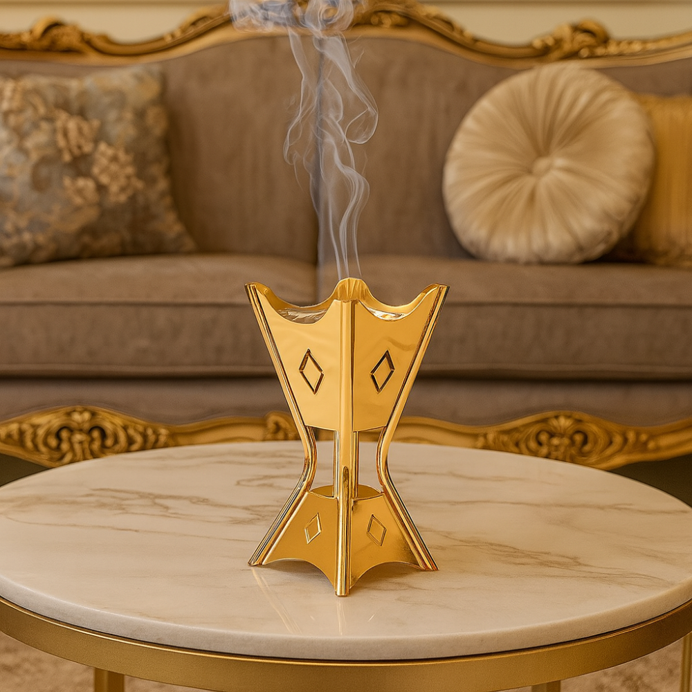 مبخرة السيف الكهربائية الاندونيسية معدن ذهبي كبيرة