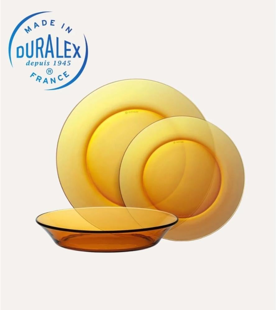 طقم سفرة زجاج DURALEX فرنسي عسلي 44 قطعة 6 اشخاص