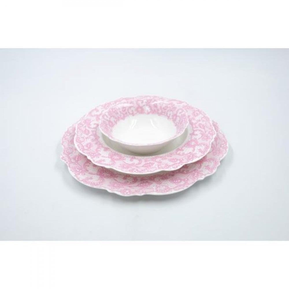 طقم سفرة بورسلان دانتيل107 قطعة