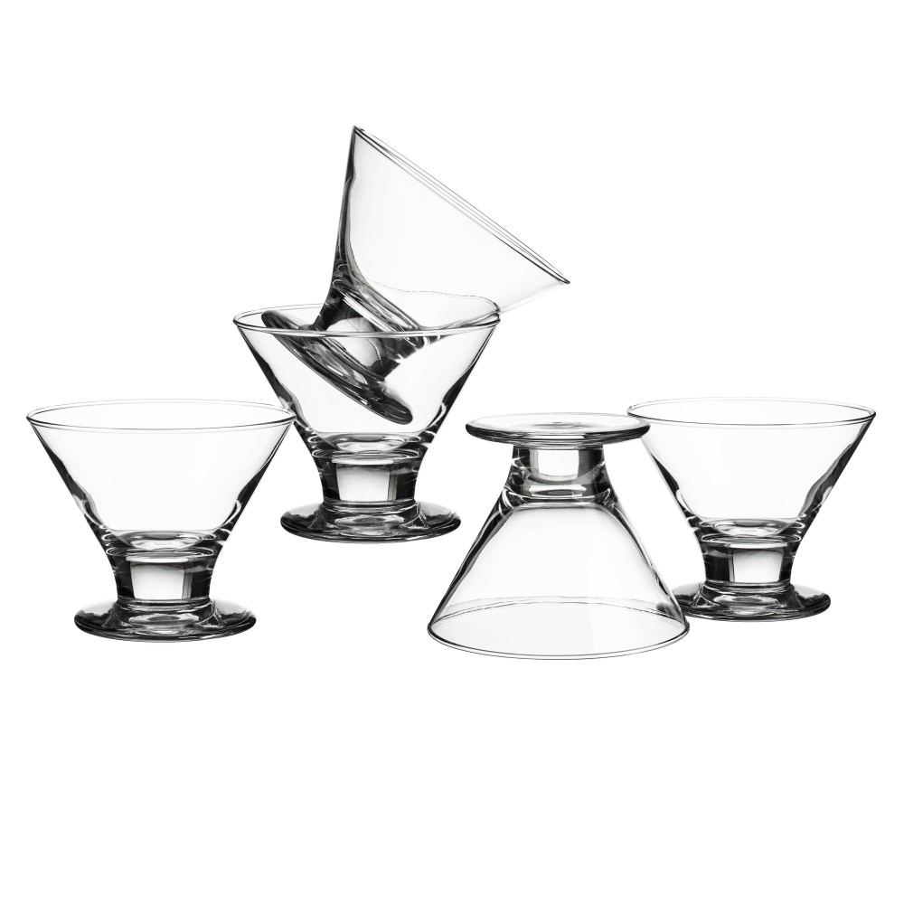 طقم زبادي فواكه وايس كريم زجاج 6 قطع