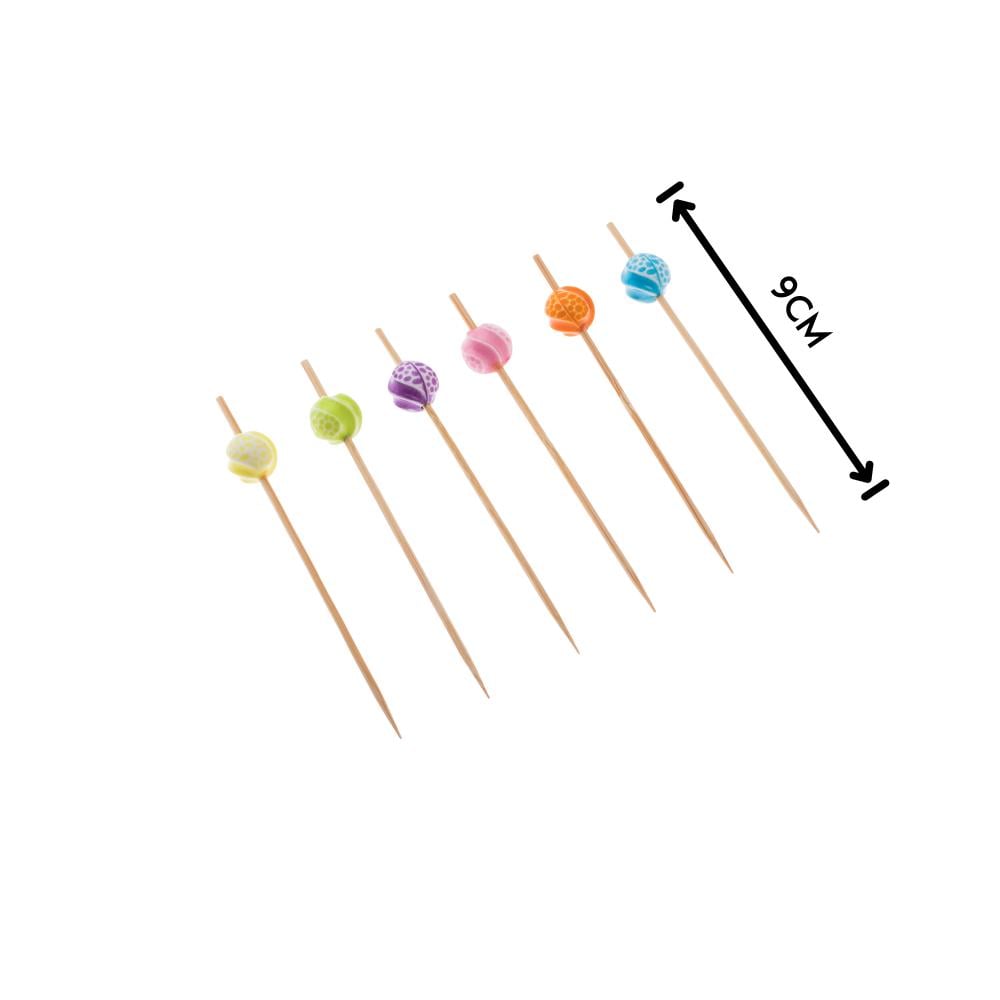 اعواد تمر وحلى خشب بمقبض خرز ملون 25 قطعة