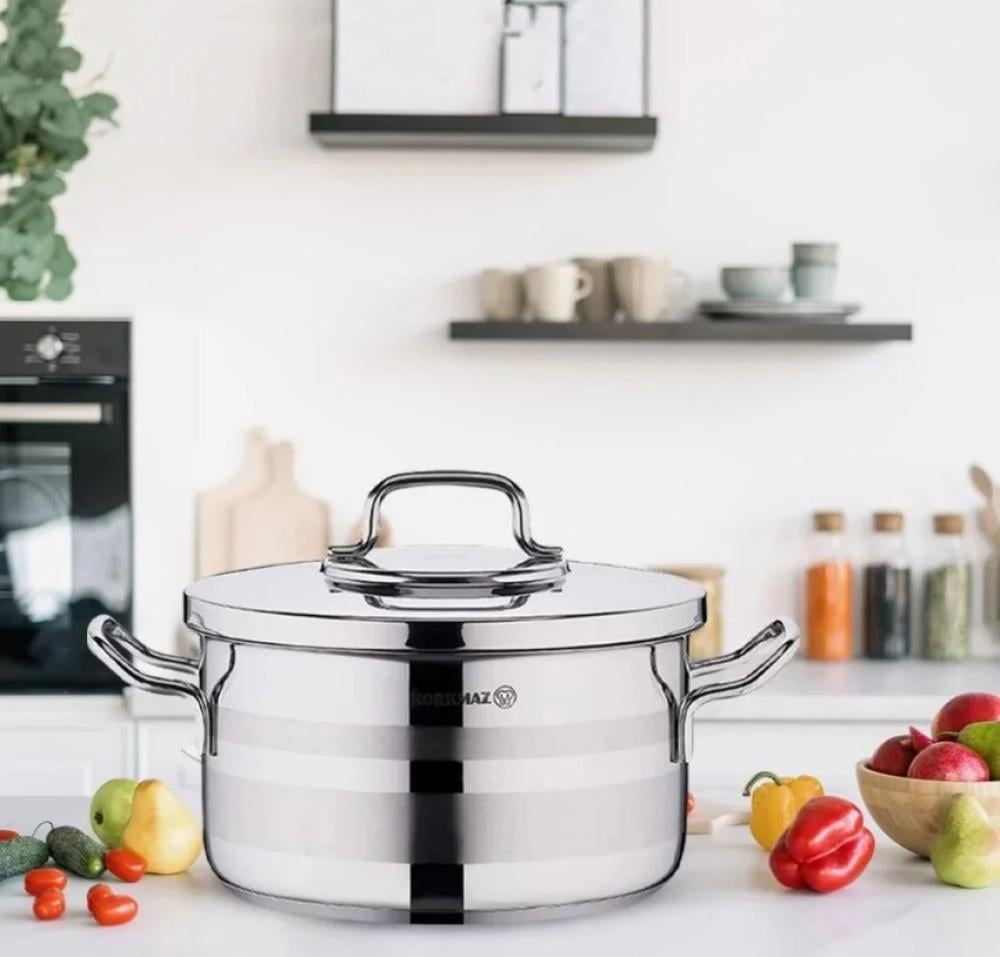 كوركماز طقم قدور استيل 18/10 تركي 11 قطعة استرا 2