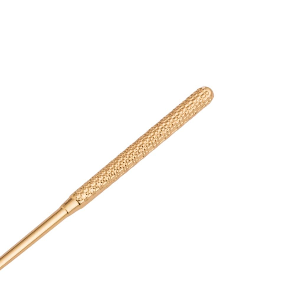 ملاعق شاي ذهبي مبروم 6 قطعة مع حامل