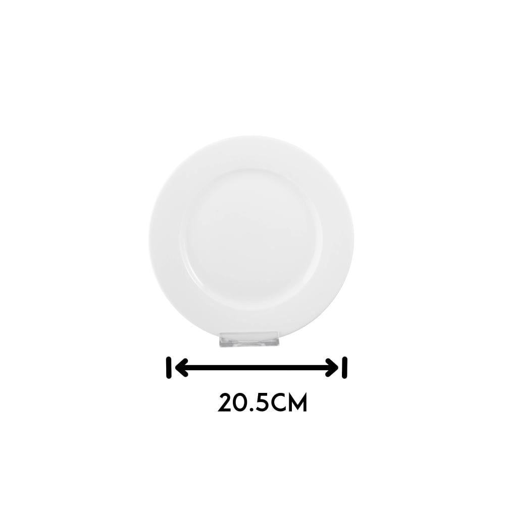 طقم صحون فواكه ابيض سادة ناصع مقاس  20.5 سم 6 قطعة