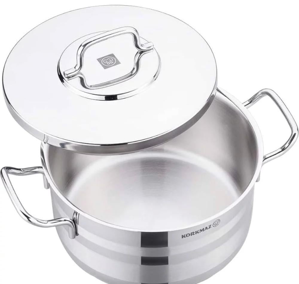 كوركماز طقم قدور استيل 18/10 تركي 11 قطعة استرا 2