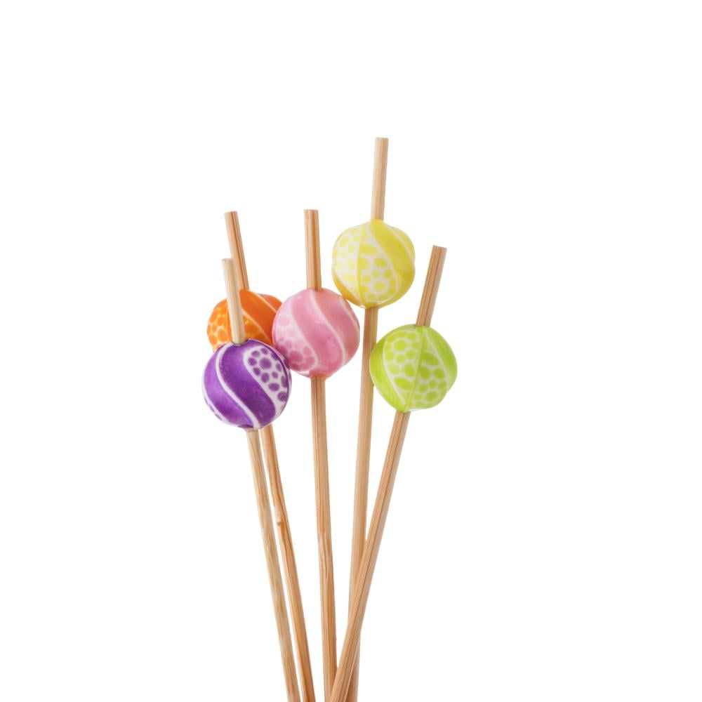 اعواد تمر وحلى خشب بمقبض خرز ملون 25 قطعة