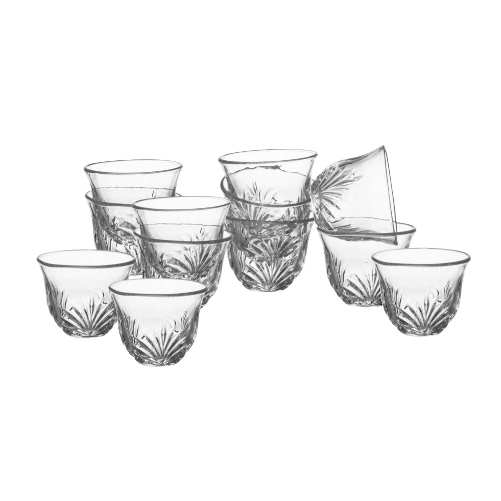 فناجين قهوة سعودي زجاج محجر 12 قطعة