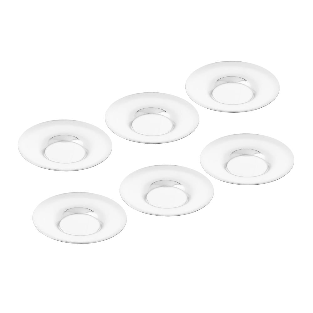 اطباق شاي معدن فضي 6 قطعة مقاس 12 سم استيل هندي