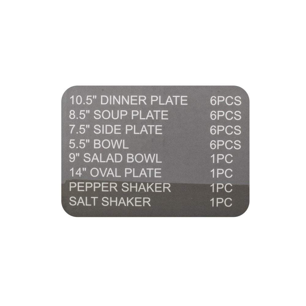 طقم عشاء بورسلان فاخر ابيض وذهبي بنقشات ناعمة 28 قطعة 6 اشخاص