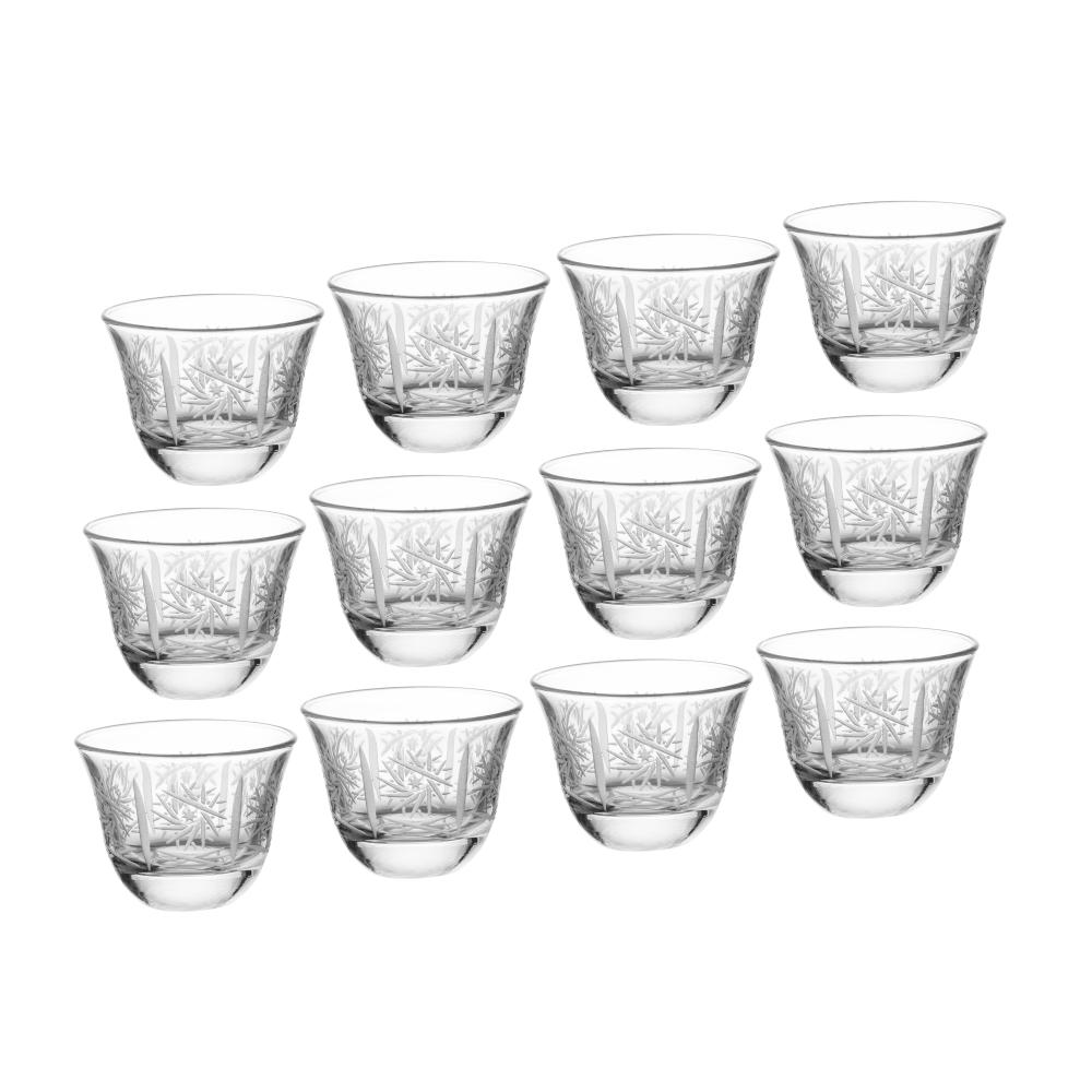 فناجين قهوة سعودي زجاج تركي  حفر ليزر 80 مل 12 شخص