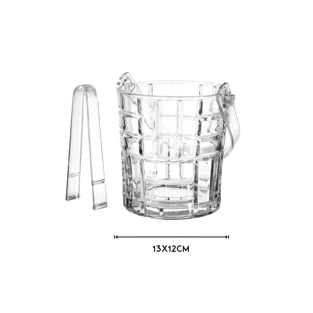 سطل ثلج زجاج محجر مع ملقط اكرليك