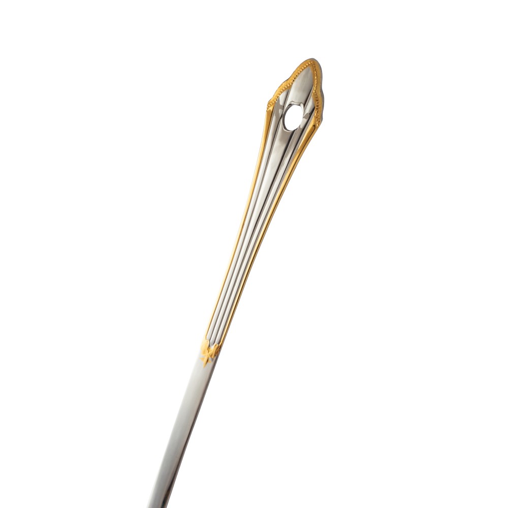 شوكة طبخ معدن استيل وذهبي