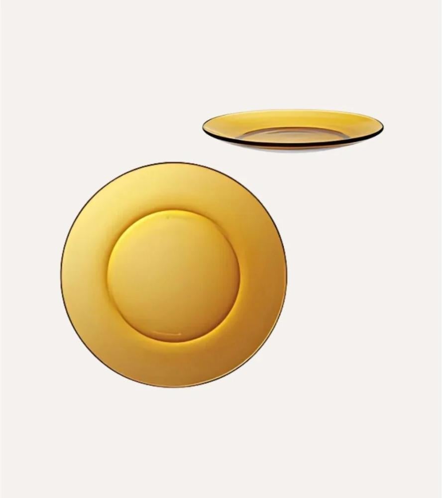 طقم سفرة زجاج DURALEX فرنسي عسلي 44 قطعة 6 اشخاص