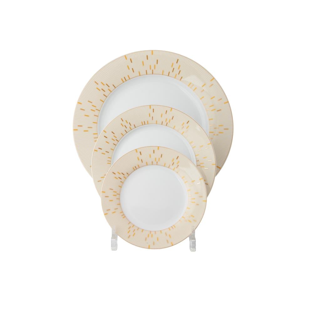 طقم سفرة بورسلان فاخر  بزخرفة ناعمة 45 قطعة 6 اسخاص