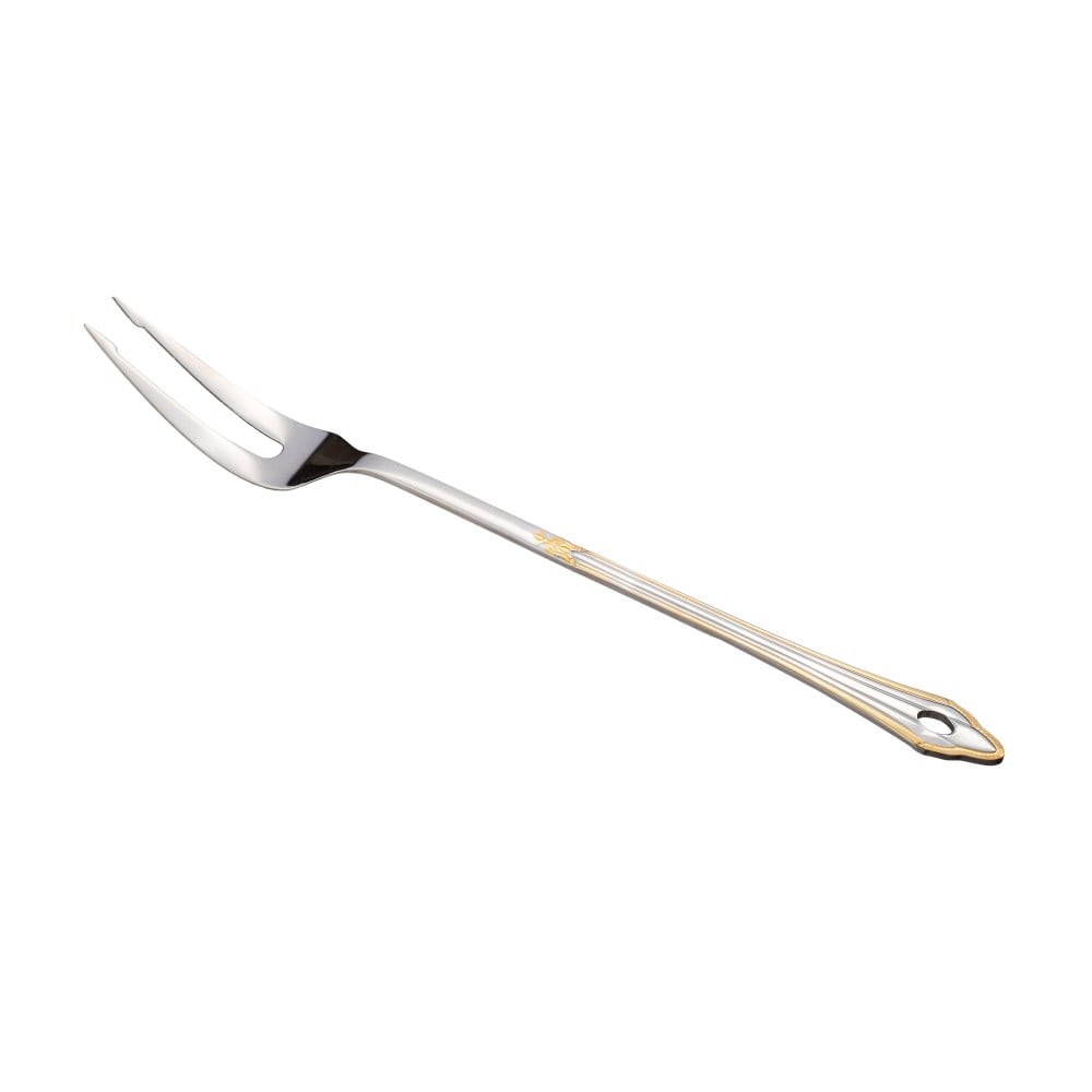 شوكة طبخ معدن استيل وذهبي