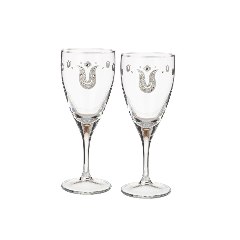 كاسات عصير فضي كريستال تركي 6 قطعة