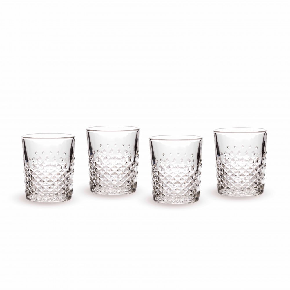 طقم كاسات زجاج 4 قطعة  350 مل