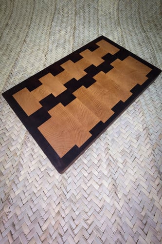 لوح تقطيع وتقديم End Grain خشب ماهوجني وزان