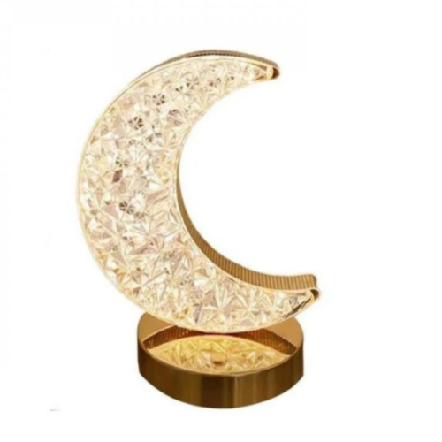 اضاءة هلال رمضان ابجورة كريستالية للطاولة