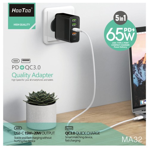 شاحن جداري متعدد من هوتو بقوة 65W