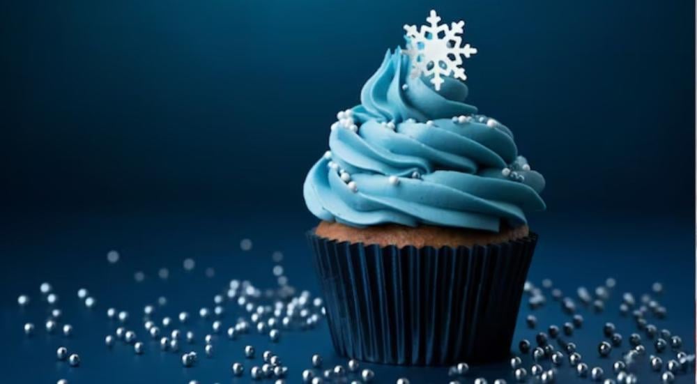 Blue cake shapes
