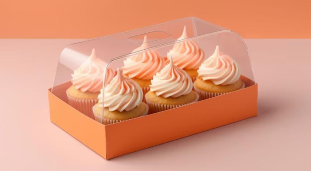 Orange cupcake boxes