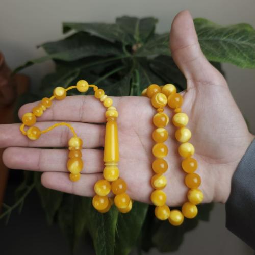 سبحة بكلايت اصفر معرق تمليكة