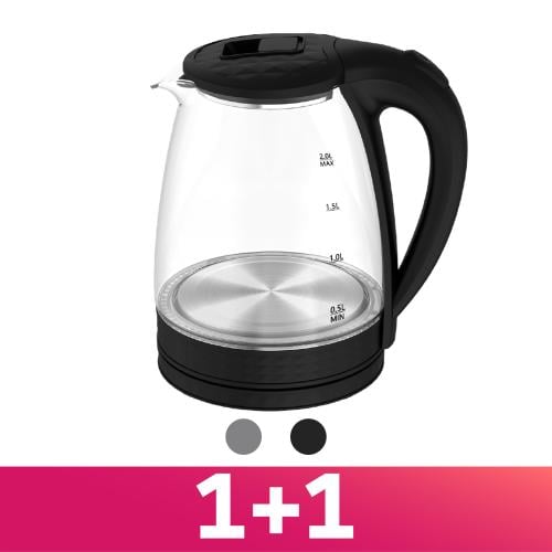 غلاية ماء زجاجية 1+1