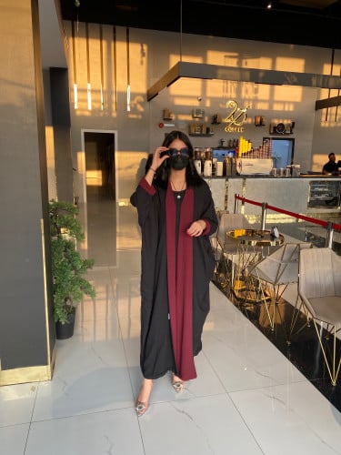 عبايه نص بشت دبل فيس A16