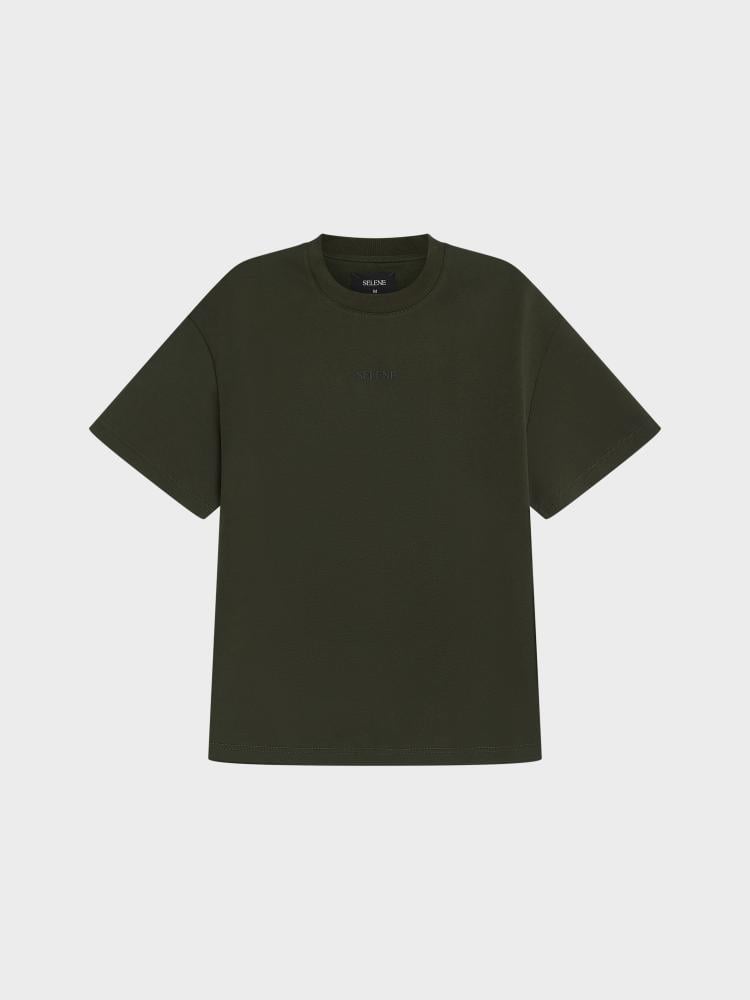 تيشيرت Loose Fit أخضر غامق