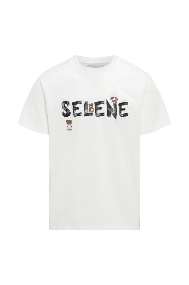 تيشيرت واسع للجنسين بشعار SELENE - أوف وايت