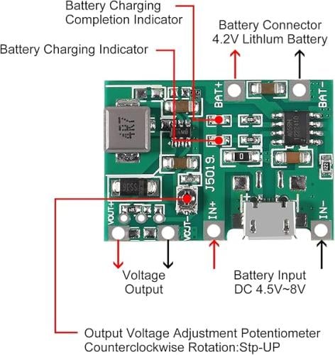 DC-DC Step Up Boost Module Adjustable 18650 Lithium