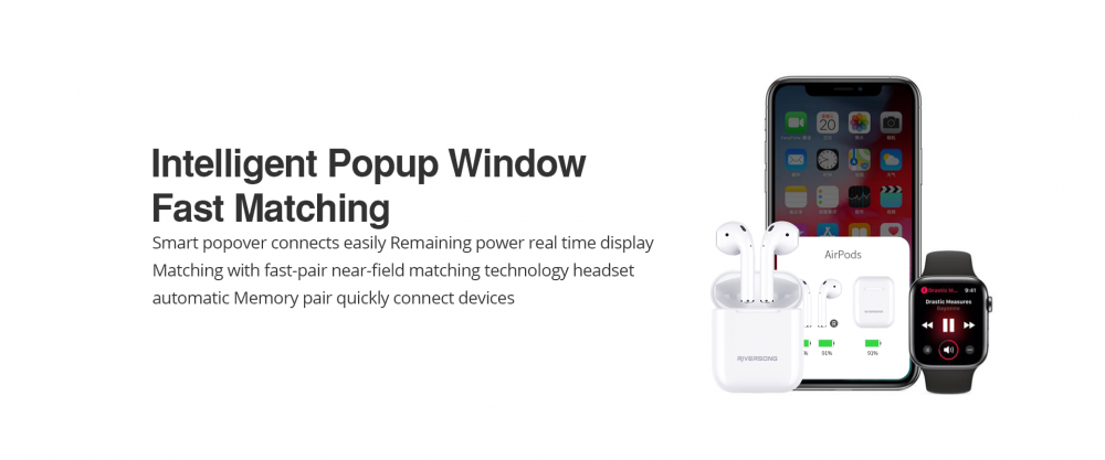 سماعة لاسلكية   AIR X5PLUS TWS EARBUDS RIVERSONG