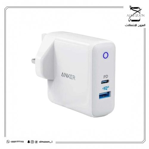 شاحن جداري انكر باور بورت بقوة 35 واط بمنفذين USB-...