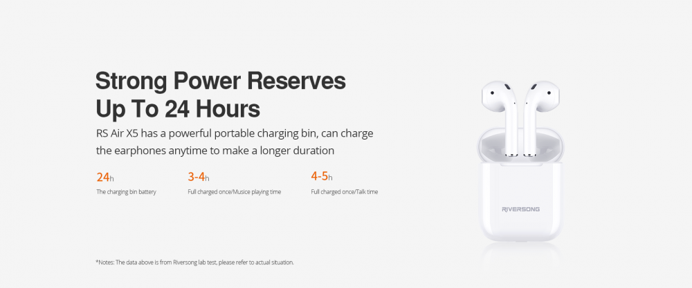 سماعة لاسلكية   AIR X5PLUS TWS EARBUDS RIVERSONG