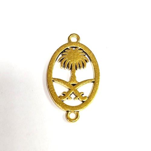 اكسسوارات تعليق سيفين ونخلة بدائرة - ذهبي