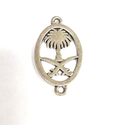 اكسسوارات تعليق سيفين ونخلة بدائرة - فضي