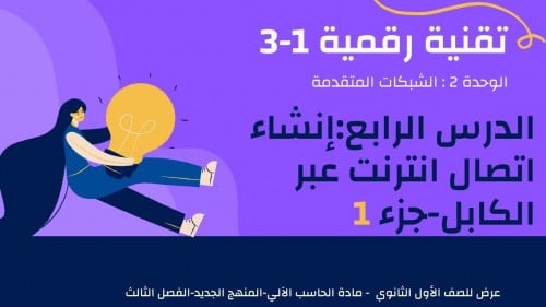 عرض تقنية رقمية 1-3 ثانوي-الدرس 4 إنشاء اتصال انتر...