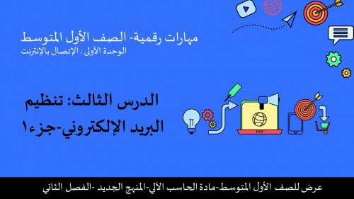 تنظيم البريد الإلكتروني الجزء 1 -عرض مهارات رقمية للصف الأول المتوسط