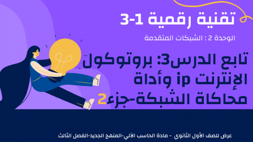 عرض تقنية رقمية 1-3 ثانوي-تابع الدرس3:بروتوكول الإ...