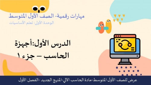 عرض تقنية رقمية للصف الأول المتوسط-أنواع أجهزة الح...