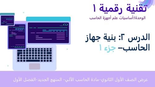 عرض تقنية رقمية 1-1 ثانوي-الوحدة 1- الدرس 2: بنية الحاسب - جزء1