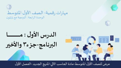 عرض مهارات رقمية للصف الأول المتوسط-البرنامج الجزء 3