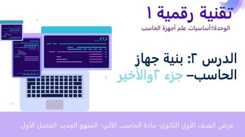 عرض تقنية رقمية 1-1 ثانوي-الوحدة 1- الدرس 2: بنية الحاسب - جزء2