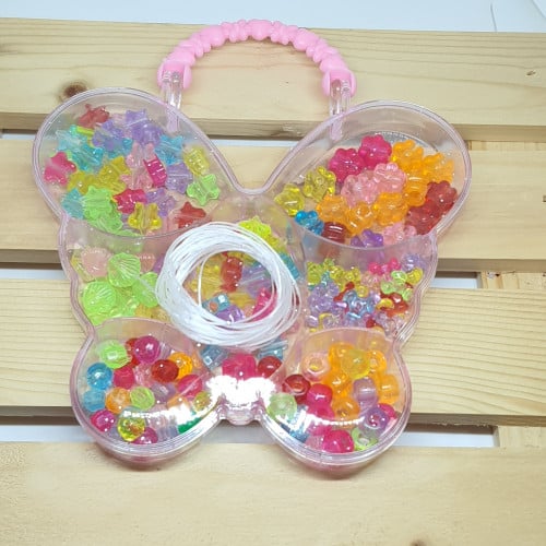 صندوق خرز-فرشاة شفاف باشكال خرز مختلف لصنع الاكسسوارات اكثر من 100 خرزة