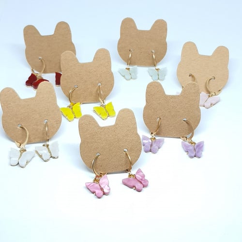 اقراط الفراشة الملونة