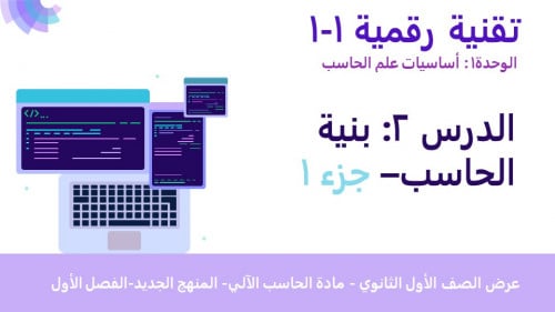 عرض تقنية رقمية 1-1 ثانوي-الوحدة 1- الدرس 2: بنية الحاسب - جزء1