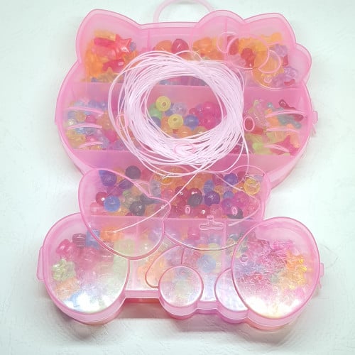 صندوق خرز متنوع الالوان والاشكال اكثر من 100 خرزة