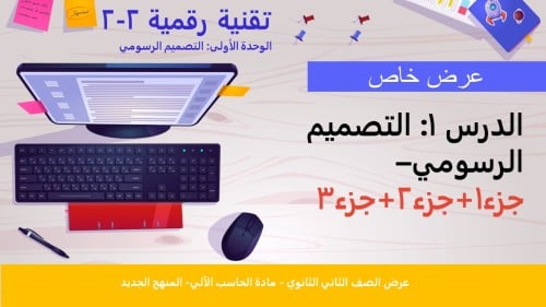 الوحدة الأولى-الدرس1: التصميم الرسومي- الجزء1+2+3